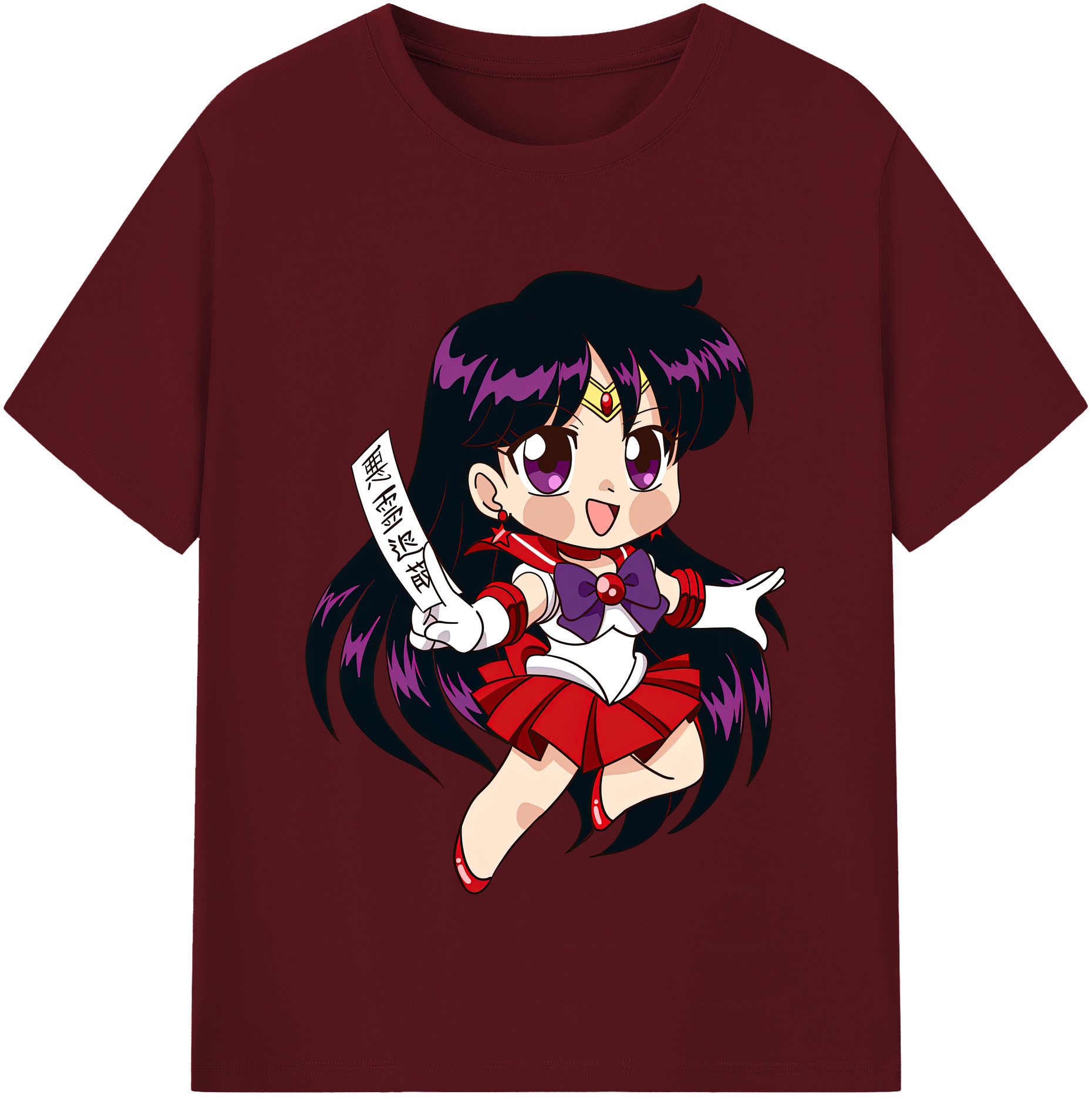 （画像用） 美少女戦士セーラームーン 火野レイ ひの レイ Sailor Moon Hino Rei （セーラーマーズ,Sailor Mars） 綿100％半袖Tシャツ（フロントプリント）